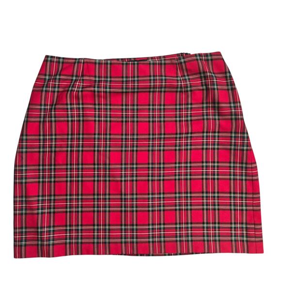 Talbots Woman Red Holiday Tartan Plaid Skirt A Line Festive Women Plus 22W - Picture 1 of 10